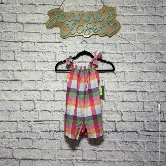 Girls' Plaid Tie-Shoulder Poplin Romper - kate spade new york x Target nwt XS - Picture 8 of 16